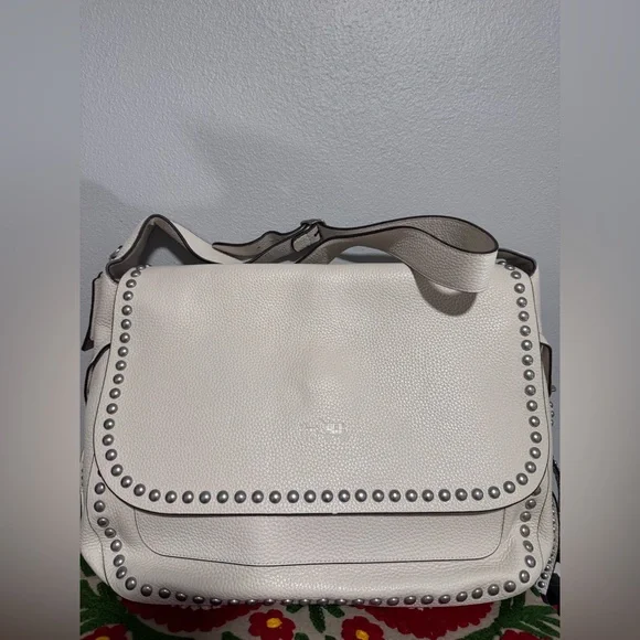 Coach Dakotah Leather Crossbody White Studded Women's Bag - Picture 5 of 6